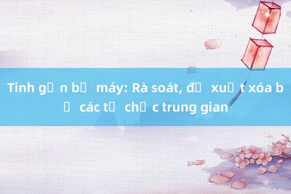 Tinh gọn bộ máy: Rà soát, đề xuất xóa bỏ các tổ chức trung gian