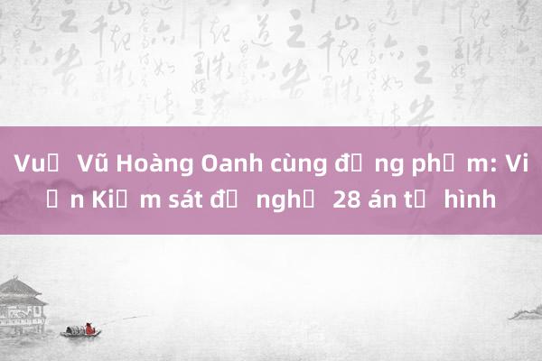 Vụ Vũ Hoàng Oanh cùng đồng phạm: Viện Kiểm sát đề nghị 28 án tử hình