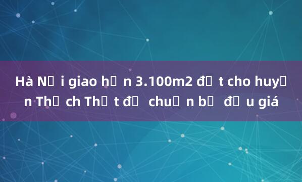 Hà Nội giao hơn 3.100m2 đất cho huyện Thạch Thất để chuẩn bị đấu giá