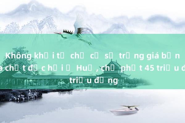 Không khởi tố chủ cơ sở trồng giá bằng hóa chất độc hại ở Huế， chỉ phạt 45 triệu đồng